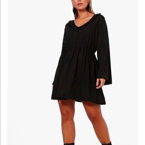 Ruffle front flare sleeve skater dress NWOT